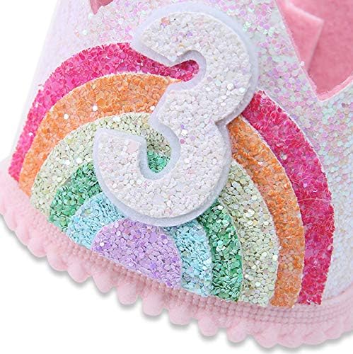 Birthday Rainbow Girl Crown, Birthday Hat for Event Party Supplies, Photo Props