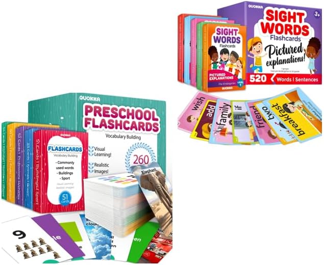 QUOKKA Set of Learning Flash Cards for Kids