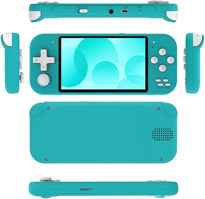 Powkiddy X20MINI Handheld Retro Arcade Game Console, 4.3 Inch HD Screen, 8G 2000 Games, Yellow