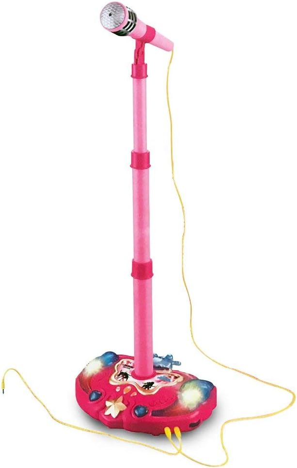 NA Princess Karaoke -Children's Toy Stand Up Microphone Play Set w/Built-in MP3 Player, Speaker, Adjustable Height (Pink)