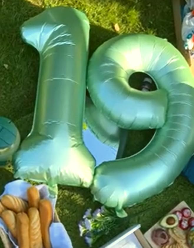40 Inch Big Sage Green 9 Balloon Number, Jumbo Giant Happy 9th 19 29 39 49 99 Birthday Party Decorations,Oliver Green Large Nine Mylar Foil Anniversary Birthday Party Engagement Decorations