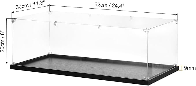 MECCANIXITY Acrylic Display Case, 11.8"x24.4"x8" Clear Display Box Assemble Dustproof Storage Organizer Showcase for Collectibles Action Figures
