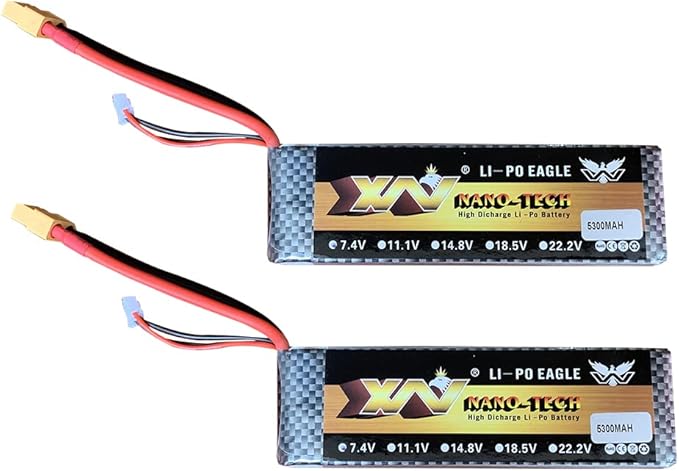 Remote App Controlled Watercraft Replacements Battery Propeller Servo Parts for 2.4G S4.0 Pro Remote Control Boat Electric RC Watercraft TOMIC SR85 (7.4V 5300mAh 2Packs)