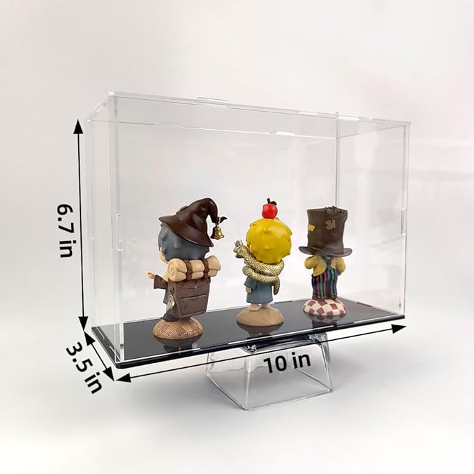 Acrylic Display Case, Clear Display Cases for Collectibles Assemble Cube Display Box Alternative Glass Case for Display Action Figures Home Storage Organizing (10x3.5x6.7 inch)