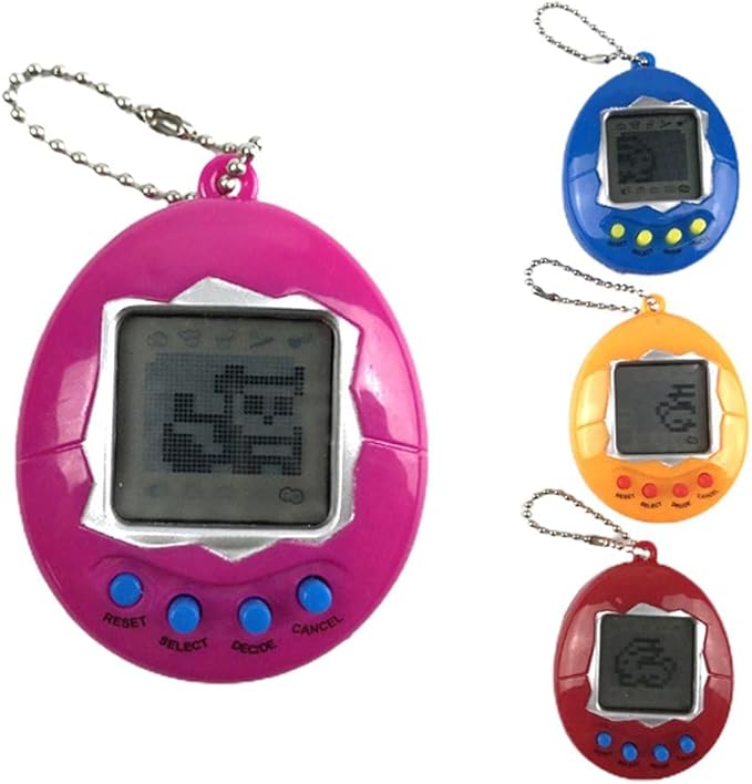 Virtual Digital Pet Toy Handheld Game Machine Game Keychain Decompression Toy (Purple)