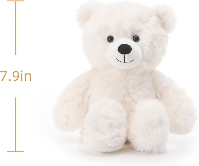 Apricot Lamb White Flower Bear Stuffed Animals for Kids, Soft Cute Plush Toys for Baby Girl and Boy, 7.9 Inches