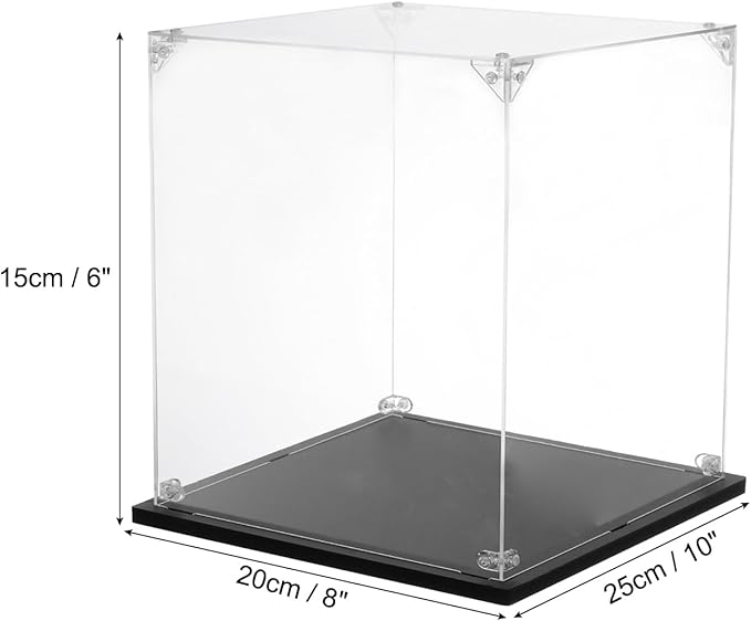 MECCANIXITY Acrylic Display Case, 8''x10''x6'' Clear Display Box Assemble Dustproof Display Box Storage Organizer for Collectibles Action Figures