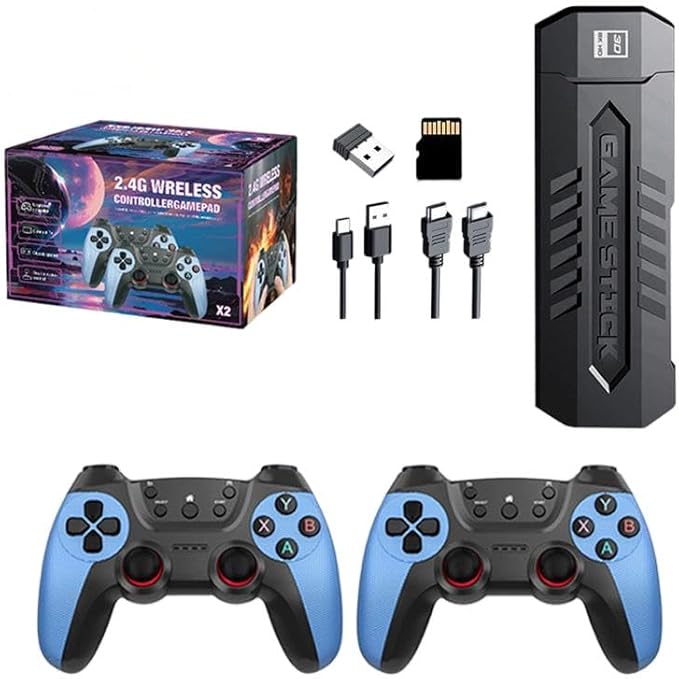Retro Gaming Console Pro,Game Stick,Vide Game Consoles with 4K HDMI, Built-in 60000+ Games & 50 Emulators, Plug and Play Video Gaming Consoles with Upgrade Dual 2.4G Wireless Controllers (256G)