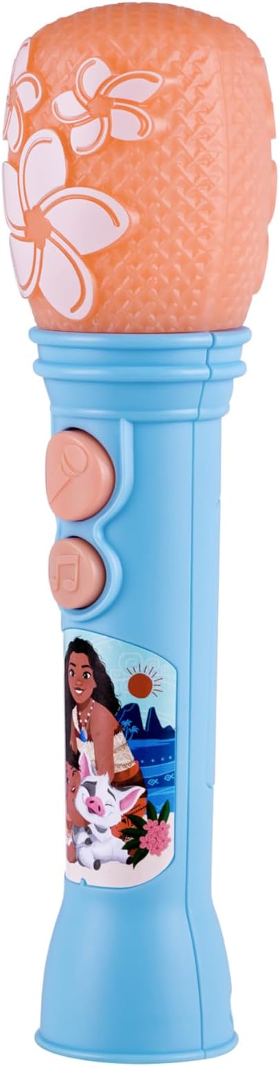 ekids Disney Princess Moana Toy Microphone for Kids, Musical Toy for Girls with Built-in Music, Kids Microphone Designed For Fans of Moana Toys for Girls