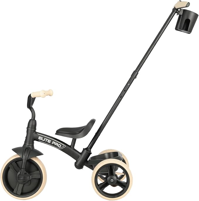 Toddler Tricycles for 2 to 6 Year olds-2 in 1 Kid's Trikes Bike with Push Handles Adjustable & Removable, Push Bike with Toy Storage Basket for Boys & Girls Tricycle Gift (Black)