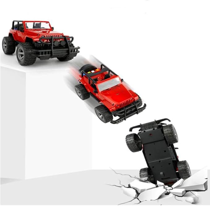 Car Toy 1:16 Off-Road Military Fighter Friction Powered Toy Vehicle with Fun Lights and Sounds