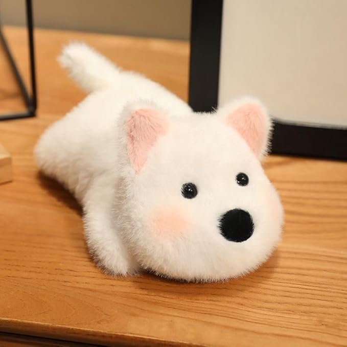 Dog Stuffed Animal Cute Plush Doll Toy 7 inch for Girls Boys Christmas(pa White Dog)