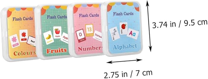 4pcs Lightweight Flash Cards for Boys and Girls Educational English Learning Cards Animals Numbers Portable Spelling and Word for Preschool Activities
