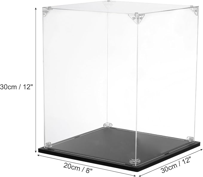 MECCANIXITY Acrylic Display Case, 8''x12''x12'' Clear Display Box Assemble Dustproof Display Box Storage Organizer for Collectibles Action Figures