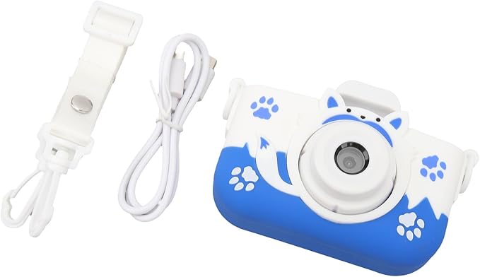 HD Dual Lens Kids Camera 40MP, HD Recording, 2 Inch HD Screen, Funny Picture Frames, Material, Long Lasting Battery, Ideal for Boys and Girls Age 3-8 (Blue)