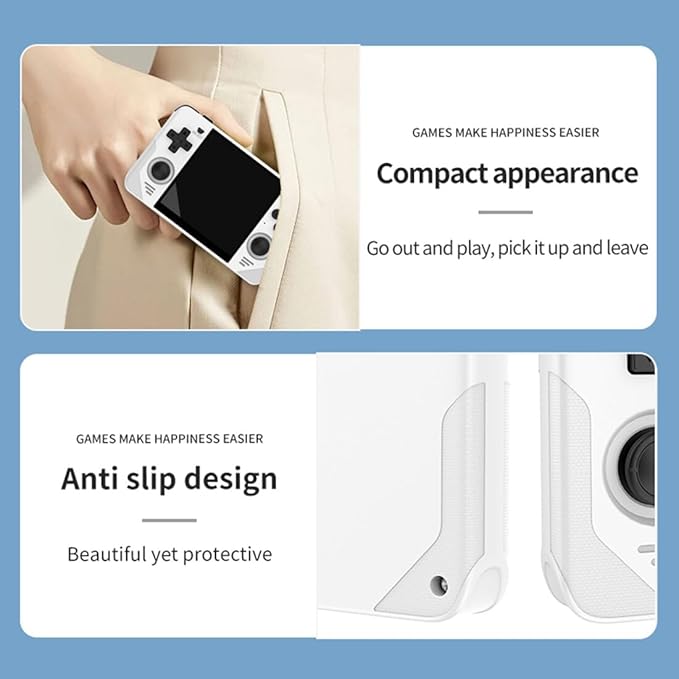 RGB30 Handheld Retro Game Console, 16+64G with 10,000 Games, JELOS System & RK3566 CPU, 4-inch IPS Acrade Portable Video Game Console for Kids Adults,WiFi&Bluetooth (White)
