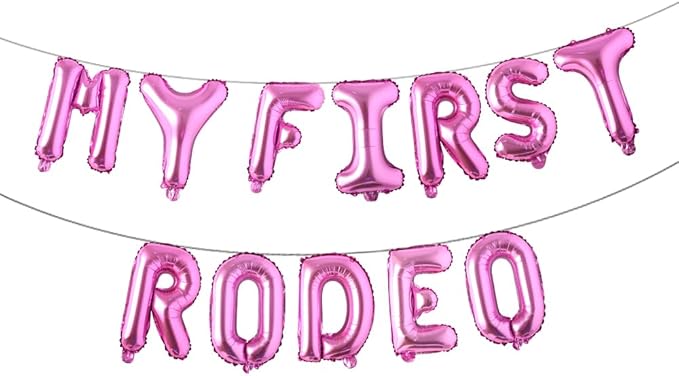 My First Rodeo Party Decoration - Birthday Supplies, Banner, Balloons, Backdrop (Rose Red)