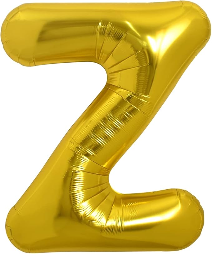 TONIFUL 40 Inch Large Gold Letter Z Balloons, Helium-Filled Foil Mylar Big Balloons for Birthday Party Anniversary Decorations