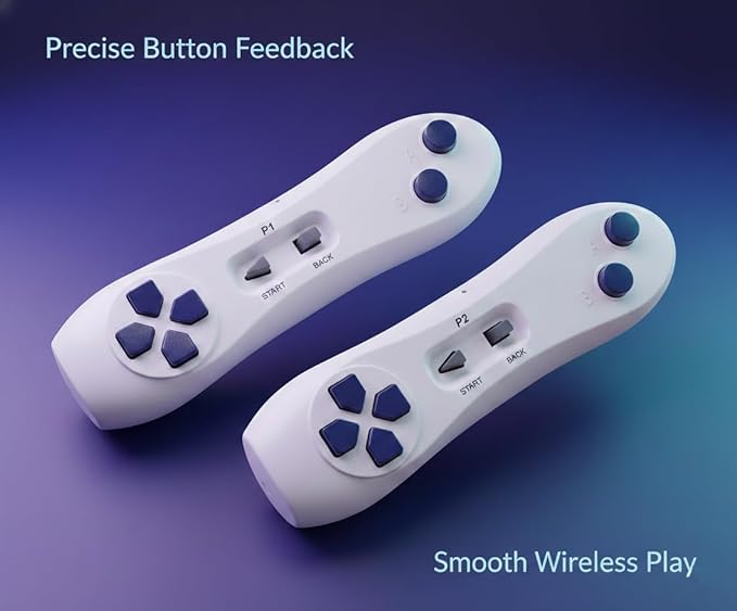 Video Game Console with 100+ Games, Handheld Video Game Console for Kids, Plug and Play Video Games for TV, Shooting Games,Game Gun with 2 GameController, Xmas Birthday Toy Gift for Boys