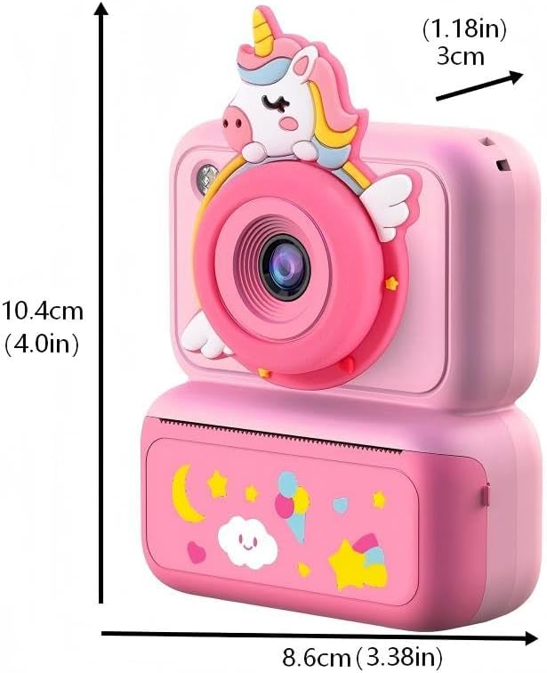 Kids Instant Print Camera, 2.4" HD Screen Instant Camera, Dual 3MP Kids Camera, 1080P Video, MP3 & Games, Includes Printing Paper & Lanyard, Gift for Boys & Girls (Blue-Color Printing)