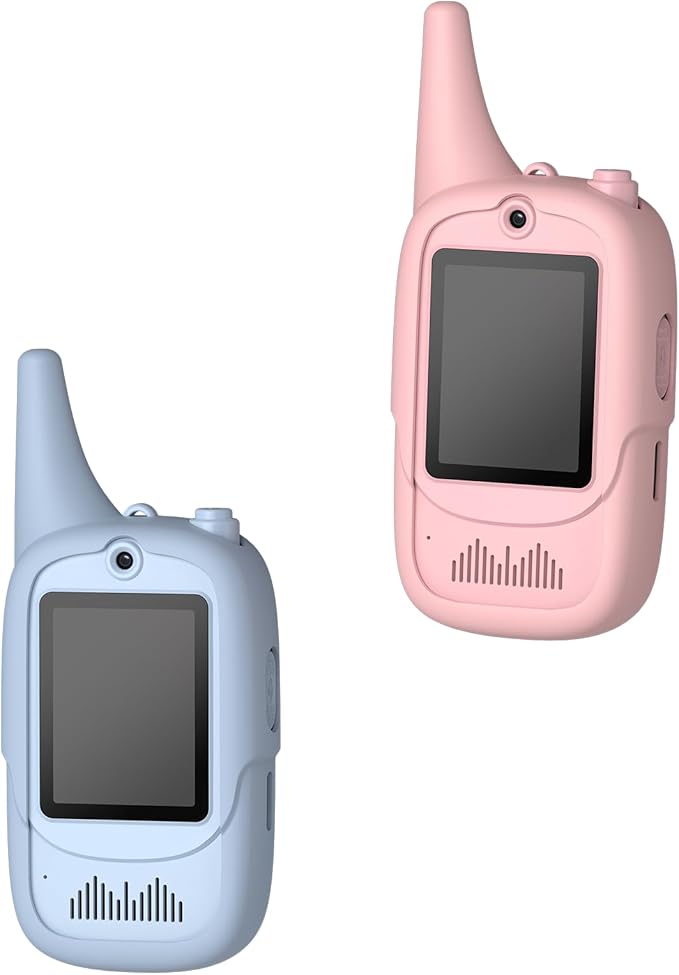 FUNYKICH 2PCS Video Walkie Talkies for Kids with Unicorn-Themed Protective Case, Rechargeable Handheld Kids Video Intercom, Indoor Outdoor Toys for Games, Camping, Hiking for Boys Girls Ages 3-12