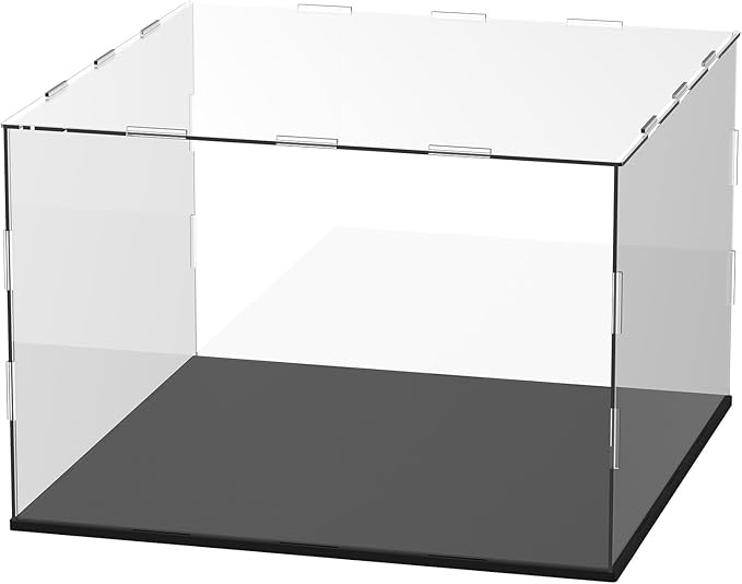 Clear Acrylic Display Case, 12 x 12 x 8 Inch Assemble Clear Acrylic Display Box Dustproof for Action Figures/Model/Statues/Collectibles/Doll/Toys/Home Storage
