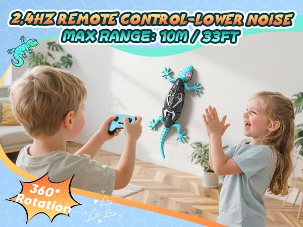 KETIEE RC Wall Crawler Gecko: Wall Climbing Lizard with Remote Control, Rechargeable Floor Ceiling Crawling Gecko, Lifelike Prank Toy Gifts for Boys Girls 3 4 5 6 7 8 9 10+ Year Old- Upgrade Low Noise