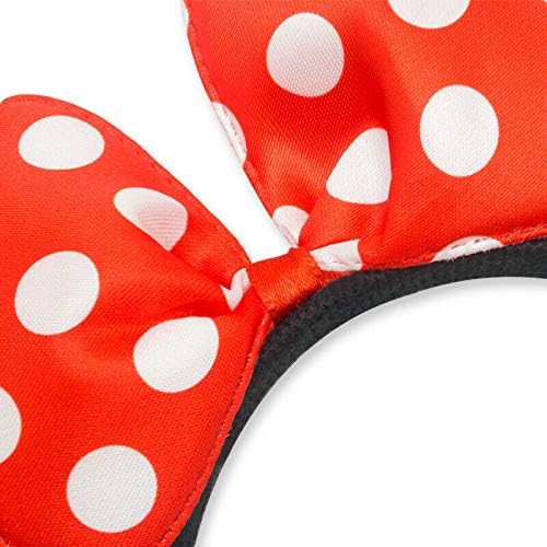 24 Pcs Mouse Costume Deluxe Fabric Ears Headband White Polka Dots Bow Party Headwear Decorations