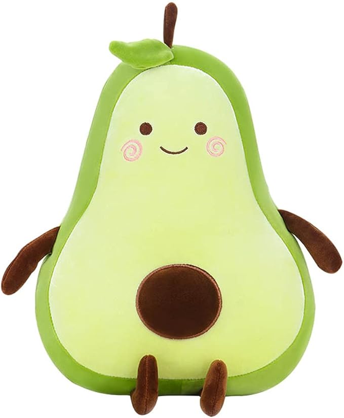 MMTTAO Stuffed Animal Avocado 15 Inch Plush Toy Cute Stuffies Kawaii Food Fruit Plushies Pillow Soft Funny Cuddle Plushie Collection Home Decor Hugging Plush Pillow Gift for Kids Boys Girls, 15Inches
