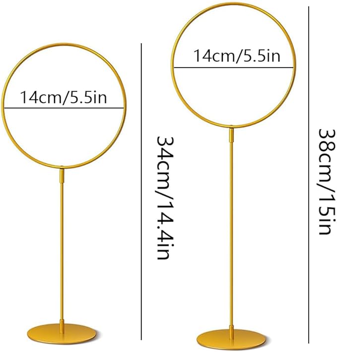 3 Pieces Gold Metal Round Hoop Magical Wizard Party Hoop with Stand Gold Ring Centerpieces Large Goal Posts