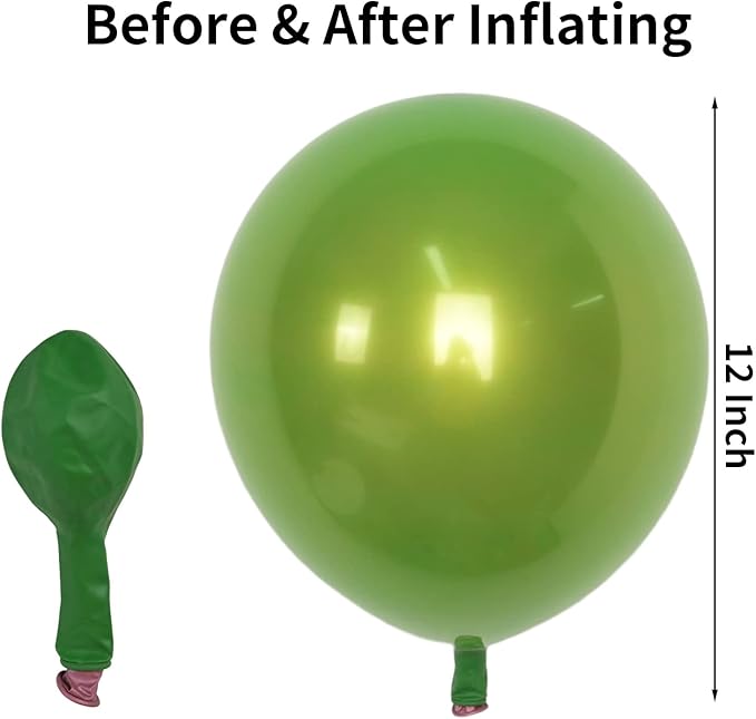 Chrome Green Balloons 12 Inch, Double Stuffed Metallic Light Green Balloons, Shiny Thick Chrome Metallic Balloon Latex Helium Balloon for Birthday Wedding Party Decoration Supplies