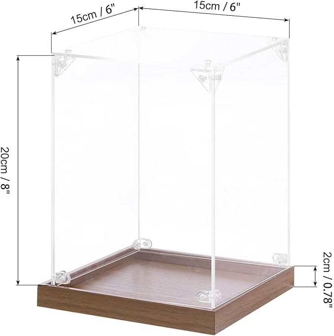 MECCANIXITY Acrylic Display Case, 6''x6''x8'' Clear Display Box Assemble Dustproof Storage Organizer Showcase for Collectibles Action Figures