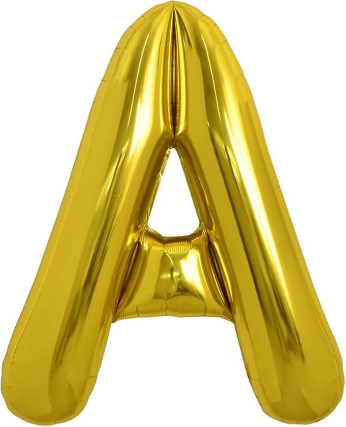 TONIFUL 40 Inch Large Gold Letter A Helium Balloons,Foil Mylar Big Balloons for Birthday Party Anniversary Supplies Decorations