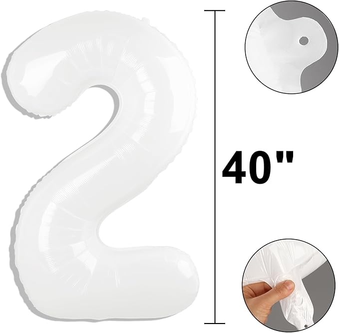 40 Inch White Number 28 Digital Balloon,Jumbo Mylar Foil Helium Balloon for 28 Balloons for Birthday Party,Wedding Anniversary Party Decorations