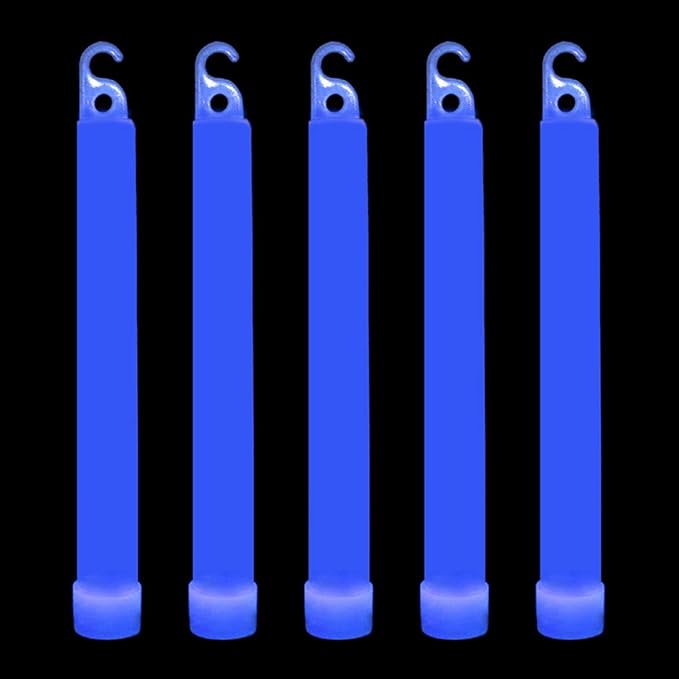novelinks 50 Pcs 6'' Premium Glow Sticks Bulk - Ultra Bright Large Glow Necklaces Light up Glow in The Dark , Emergency Glow Sticks, Long-lasting Lighting Waterproof(Blue)