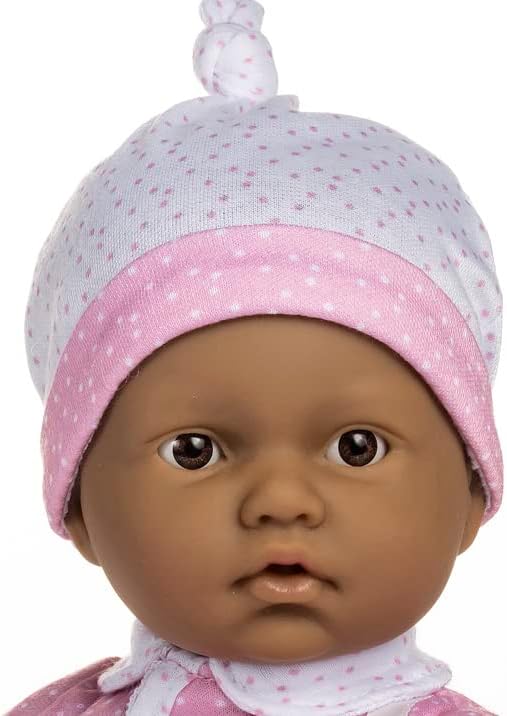 La Baby Hispanic 11-inch Small Soft Body Baby Doll | JC Toys - La Baby | Washable |Removable Pink Floral Outfit w/Hat, Pacifier & Blanket | for Children 12 Months +