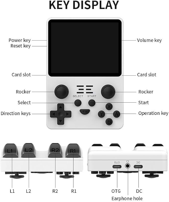 Powkiddy RGB20S Handheld Game Console Pow Kitty Handheld Arcade Game Built-in 15,000 Games & 64G 3.5 Inch IPS Screen Open Source System, Retro Games Consoles Classic Emulator (Purple1a)