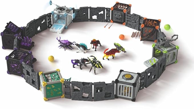 Schleich Eldrador Creatures - 12 PC BattleCave Arena Extension Playset - Includes 12 Walls to Build Your BattleCave Fortress | 42735