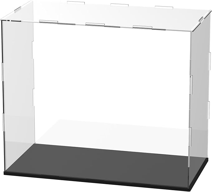 Clear Acrylic Display Case, 12 x 6 x 10 Inch Assemble Clear Acrylic Display Box Dustproof for Action Figures/Model/Statues/Collectibles/Doll/Toys/Home Storage
