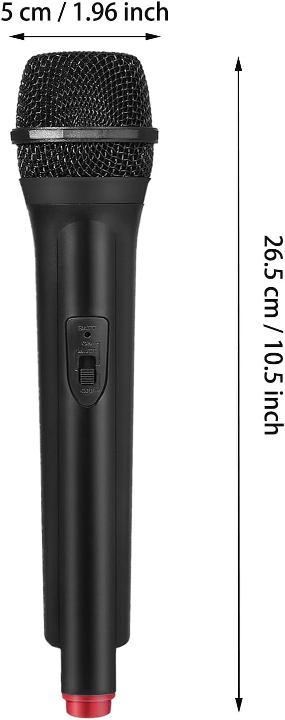 Fake Microphone Plastic Realistic Microphone Simulate Speech Practice Prop for Karaoke Fun Stage or Costume Prop Birthday Party Accessory(Random Color on The Bottom)