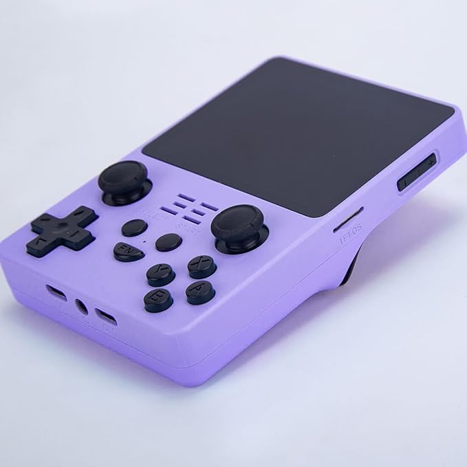 Powkiddy RGB20S Handheld Game Console Pow Kitty Handheld Arcade Game Built-in 15,000 Games & 64G 3.5 Inch IPS Screen Open Source System, Retro Games Consoles Classic Emulator (Purple1a)