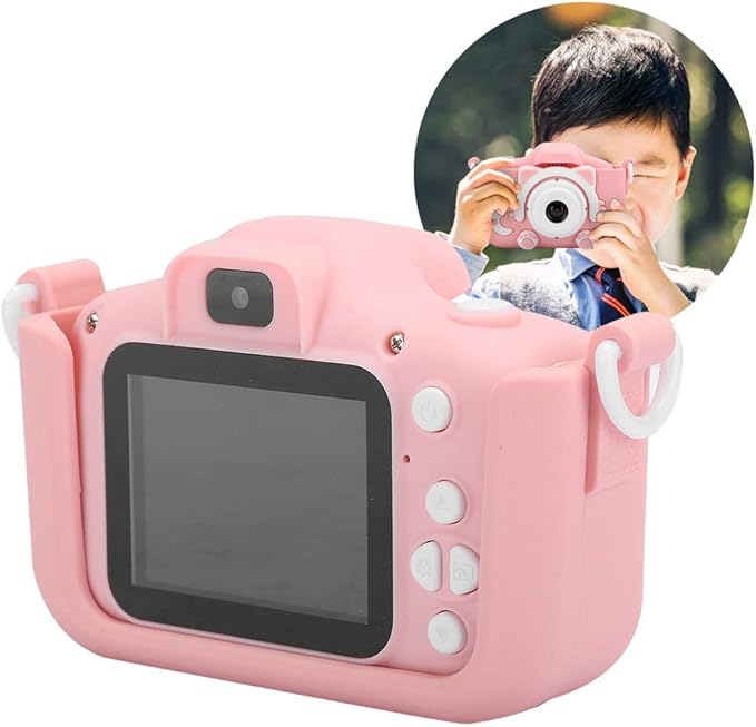 Children , 12MP ABS Silicone Mini Cartoon Kitty Digital Camera Toy with Double Camera for Kids ()