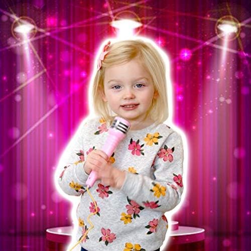 Kid Fun LilPals Princess Karaoke -Children's Toy Stand Up Microphone Play Set w/Built-in MP3 Player, Speaker, Adjustable Height (Pink)