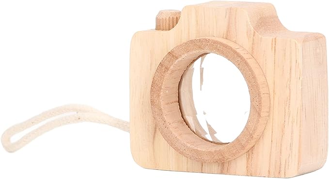 Prism Lens Toy, 5 Colors, 5.2 x 4.8 x 2.5cm, Camera Appearance, Bee Eye Effect, Unique Camera, Cute Portable Interesting Children's Toy(Wood Color) Kaleidoscope
