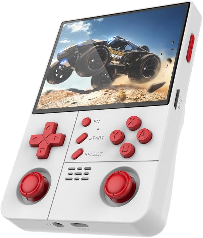 R40XX PROMAX Retro Handheld Game Console,15000+ Games with Open Source Linux System,30+Emulators,4.2-Inch IPS Screen Portable Game Console,4500mAh Battery,Gifts for Adult (White)