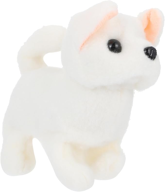SUPVOX Robot Dog Walking Dog Plush Model Barking Plaything Simulation Plaything Imitation Cognitive White Pp Cotton
