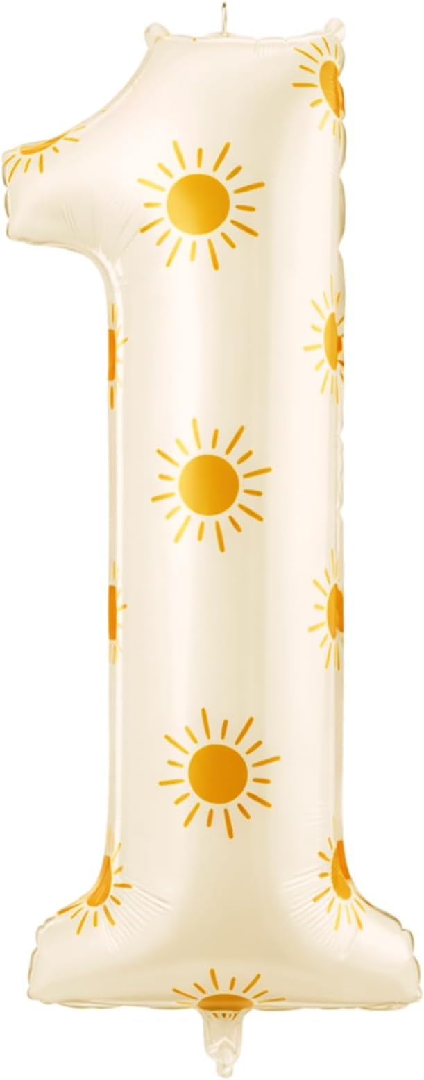 Jenaai Sun Number 1 Balloon First Trip Around the Sun Decorations, 1st Boho Here Comes the Son Baby Shower Balloon Decor for First Birthday Anniversary Celebrations Sunny Party Decorations