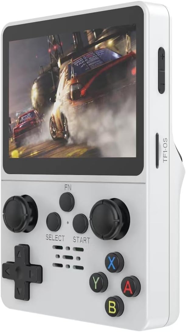 QuantumG - R35S Retro Handheld Game Console with 3.5 Inch IPS HD Display, Linux System, 64GB Inbuilt Games – Compact Pocket Video Game (White)