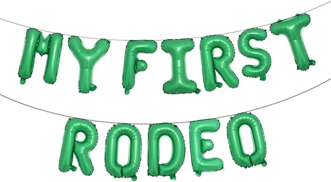 My First Rodeo Party Decoration - Birthday Supplies, Banner, Balloons, Backdrop (Green)