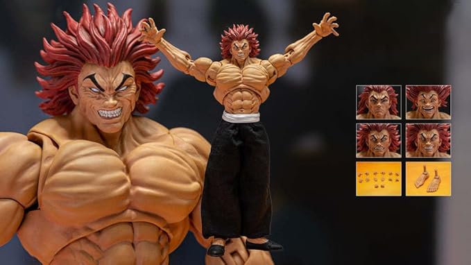 Hanma Yujiro Action Figure 18CM Anime Figure Yujiro Statue Model, Joints Movable Cartoon Manga Figure Handmade Collectible Desktop Decoration for Fans